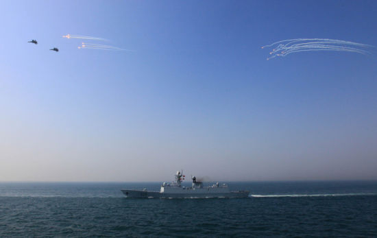 2012年4月,中俄“海上联合-2012”军事演习在黄海海域举行