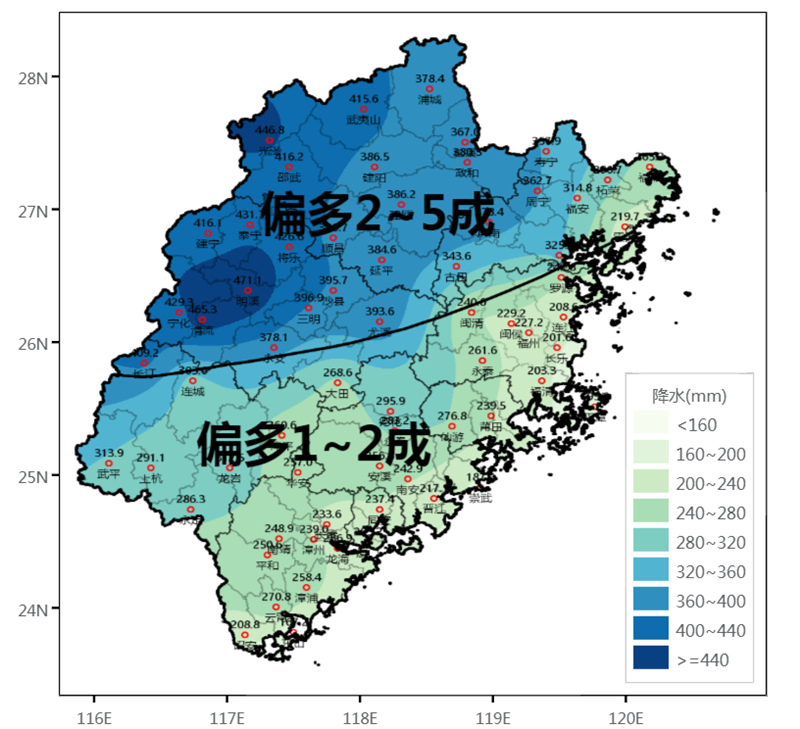 2024年5月降水趋势预测。福建省气象台 供图.png