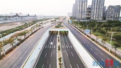 滨海东大道改造工程下穿隧道正式通车