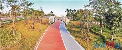 马銮湾一带状公园完工 保留了近1万平方米的红树林湿地