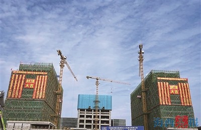 国博中心会展酒店建设提速 已有两家酒店完成主体结构封顶
